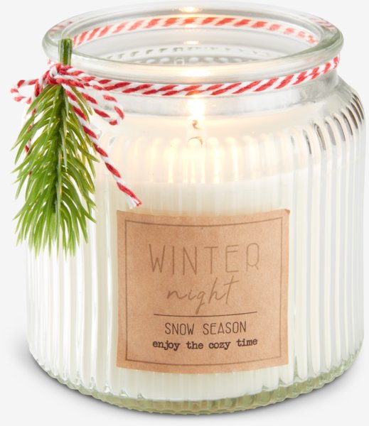 Candle AMMONIT D10xH10cm white with decoration