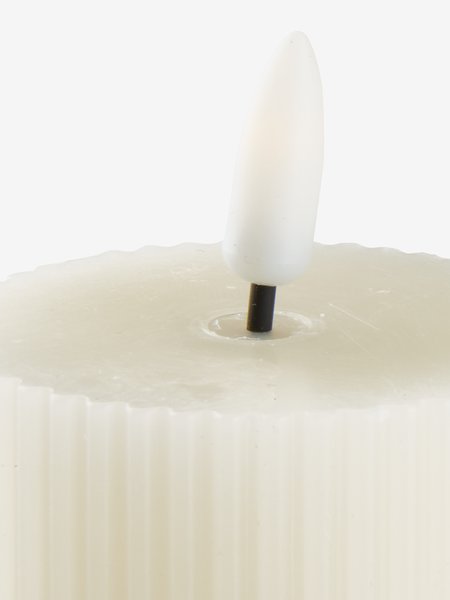 LED fyrfadslys GERI Ø6xH3cm 2 stk/pk hvid
