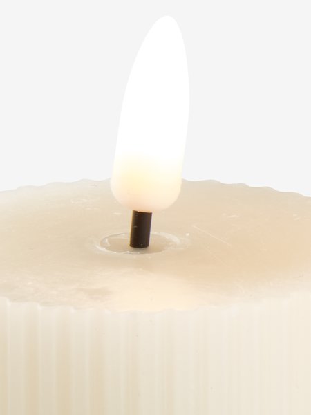 LED fyrfadslys GERI Ø6xH3cm 2 stk/pk hvid