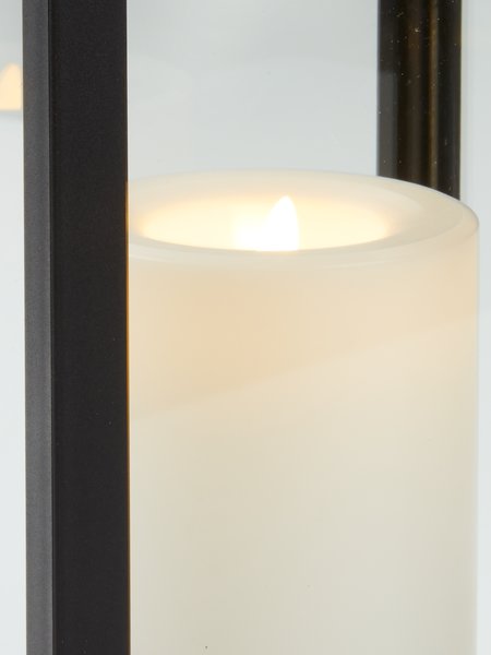 Lanterna GEFJON P13xL13xH26 cm nero con candela LED