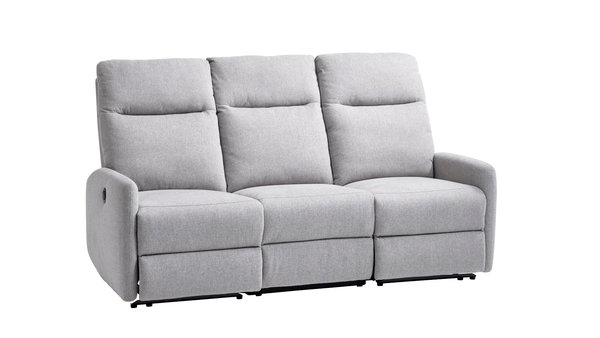 Relaxsofa VONSILD 3-Sitzer elektrisch hellgrau