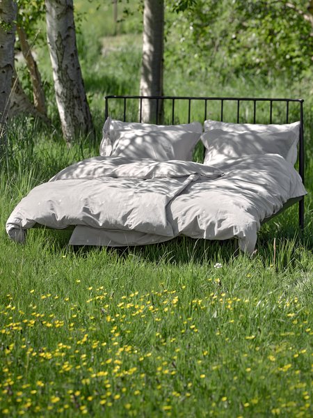 Duvet cover set ELLIE Double light grey with embroidery