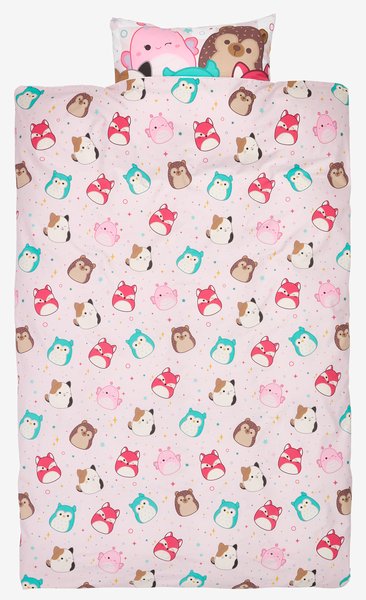 Completo copripiumino SQUISHMALLOWS 160x210 cm rosa fucsia
