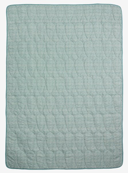 Quilted blanket KAMILLE 140x200 white/petrol