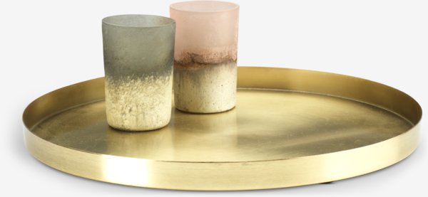 Pyntebrett FRITS Ø30xH2cm messingfarget