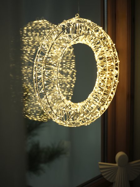 Julekrans udendørs SPESSARTIN Ø36cm m/LED og timer