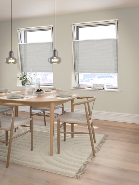 Store plissé BOKN 90x130cm gris double sens