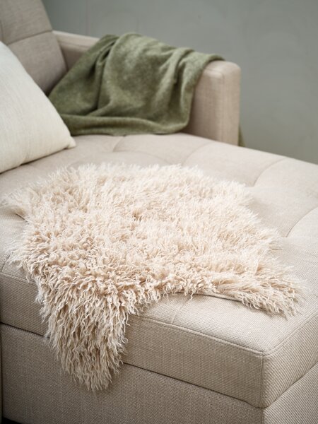 Faux lambskin KORSKNAP 55x75 beige