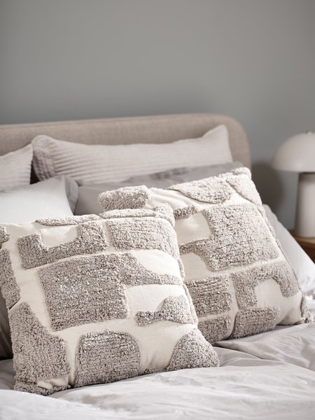 Cushion DVERGFAKS 45x45 grey/beige