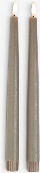 LED taper candle GUDMUND H29cm pack of 2