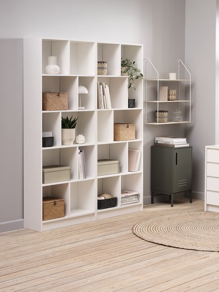 Bookcase MOSBJERG 10 shelves white