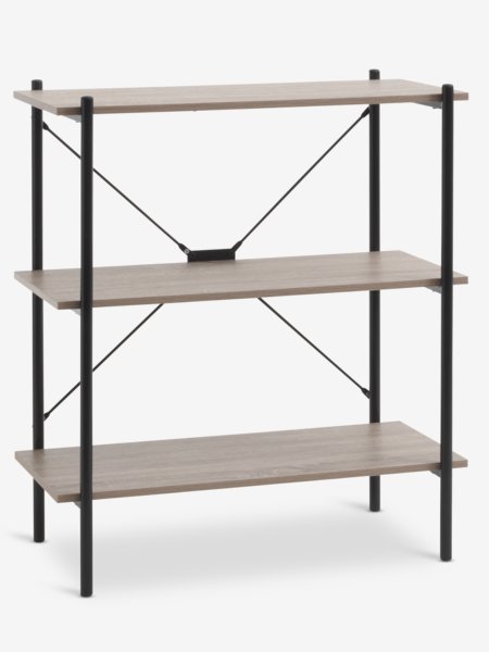 Shelving unit VANDBORG 3 shelves. oak/black