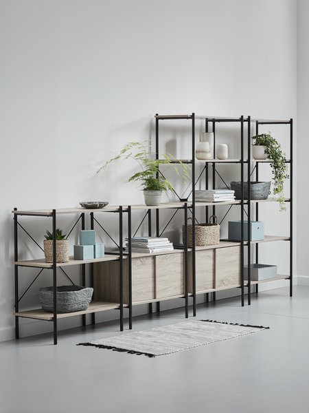 Shelving unit VANDBORG 3 shelves. oak/black