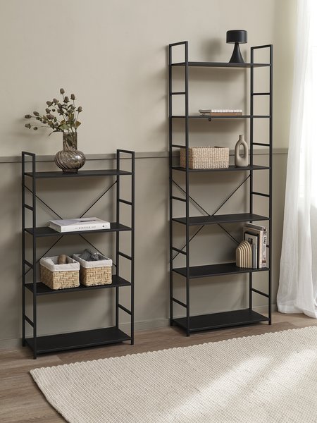 Shelving unit ASTRUP 6 shelves black