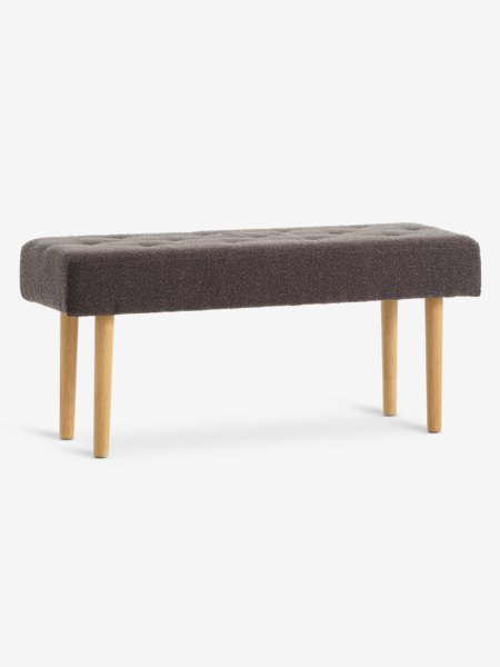 Bench HAGEBRO dark grey fabric/natural