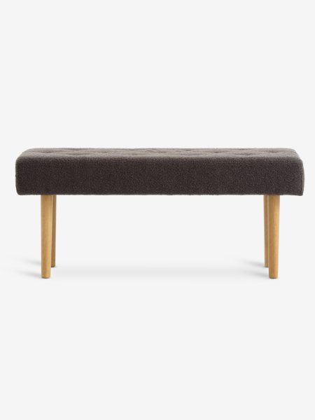 Bench HAGEBRO dark grey fabric/natural