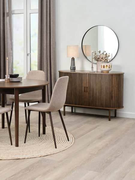 MARSTRAND D110 table dark oak + 4 JONSTRUP beige