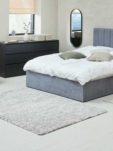 Letto con contenitore HASLEV 140x200 grigio scuro