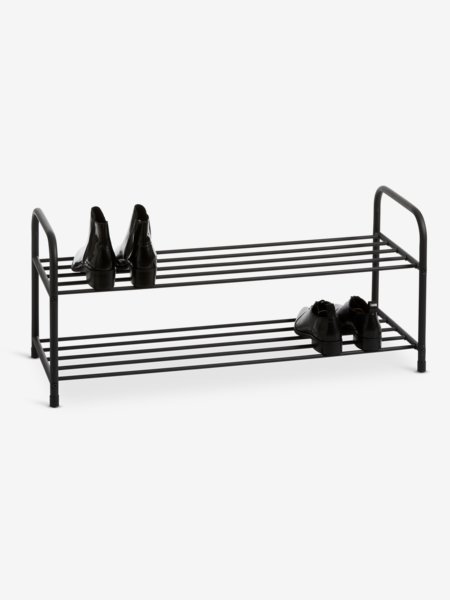 Shoe rack HALS 2 shelves black