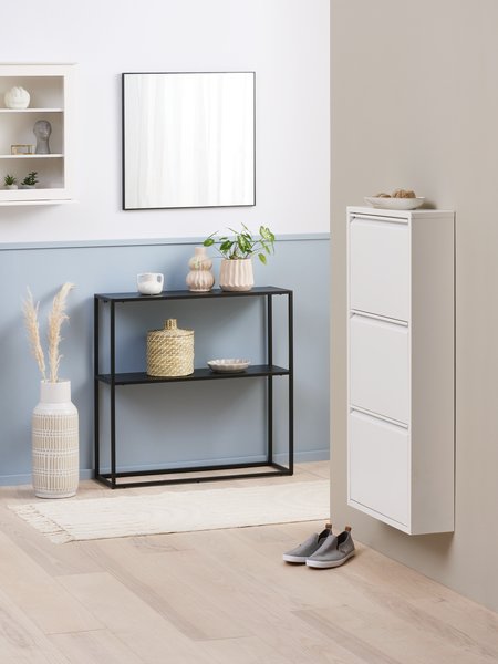 Конзолна маса VIRUM 26x80 с рафт черна