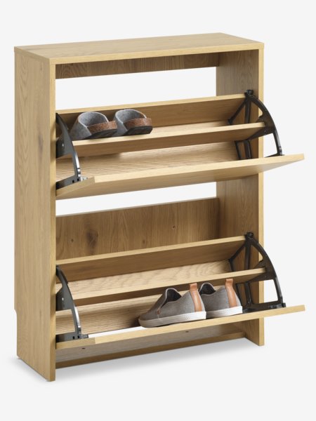 Shoe cabinet BAKHUSE 2 compartments oak colour