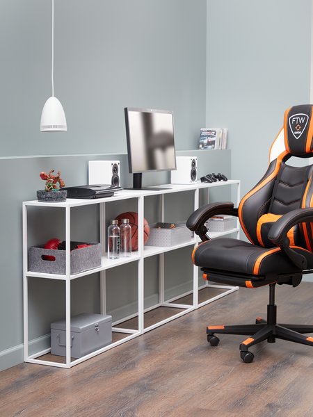 Scaun gaming GAMBORG negru/portocaliu