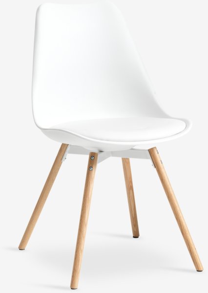 Silla de comedor KASTRUP blanco/roble