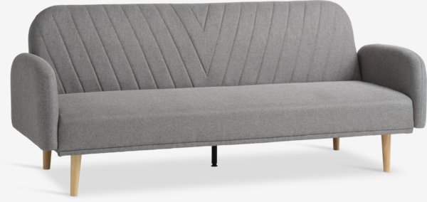 Sofa bed PARADIS light grey fabric/oak colour