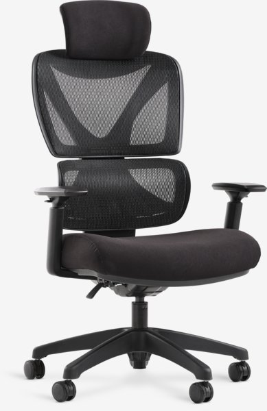 Office chair VARPELEV black mesh/black