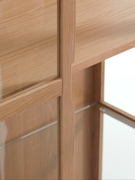 Display cabinet VESTERBY high 2 doors natural oak