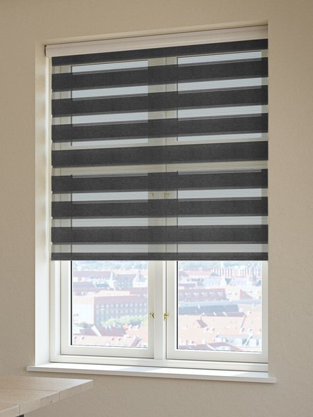 Roller blind Duo ALSTEN 140x180cm with cassette grey