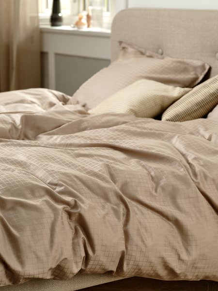 Sateen duvet cover set INGEBORG King sand