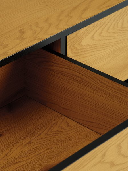 Komoda sa 3+3 fioke ODENSE topao hrast boja/crna