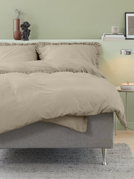 Duvet cover set ELMA Washed cotton King sand