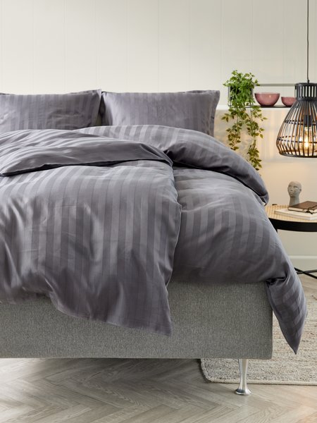 Sateen duvet cover set NELL King anthracite