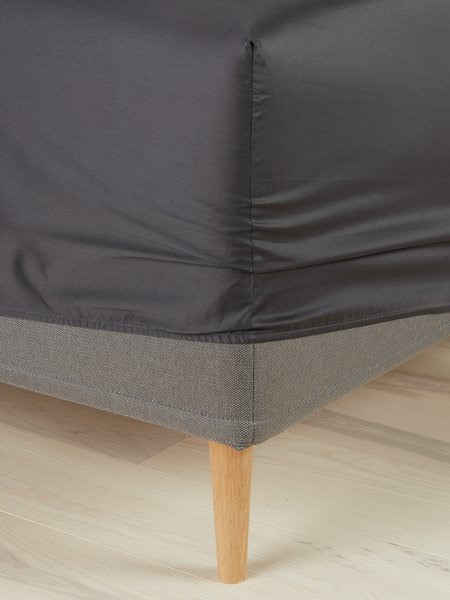 Drap-housse Satin TINE 140x200x35 gris