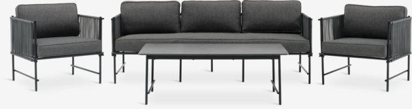 Set lounge STOVNER 5 posti grigio