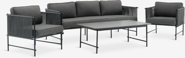 Set lounge STOVNER 5 posti grigio