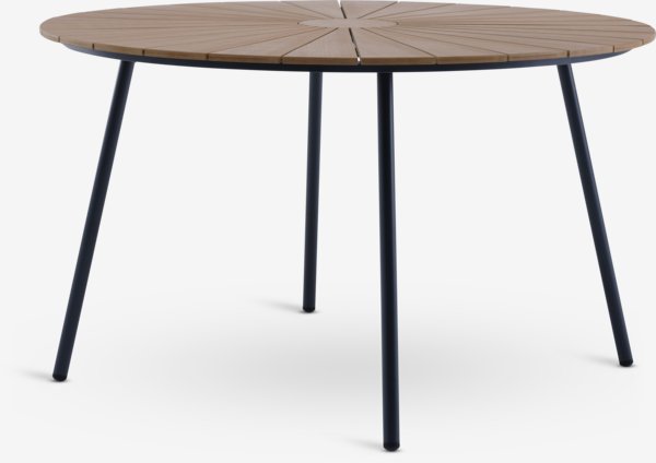 RANGSTRUP Ø130 table naturel/noir+ 4 NABE chaises noir