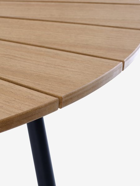 RANGSTRUP Ø130 tafel naturel/zwart + 4 NABE stoelen zwart