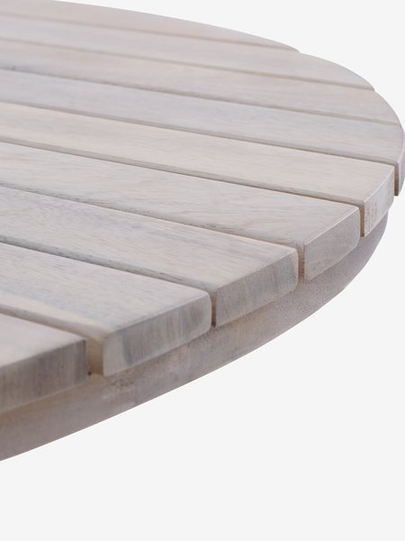 Mesa FUGLSAND Ø120 + 4 sillas TREBJERG madera dura