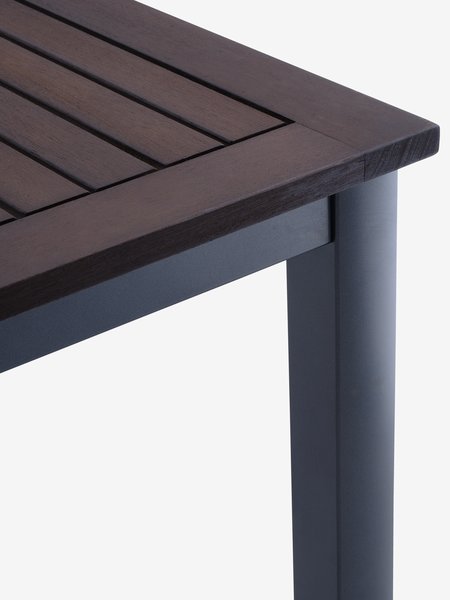 YTTRUP Tavolo L210/300 cm legno du. + 4 SKIVE Sedie nero