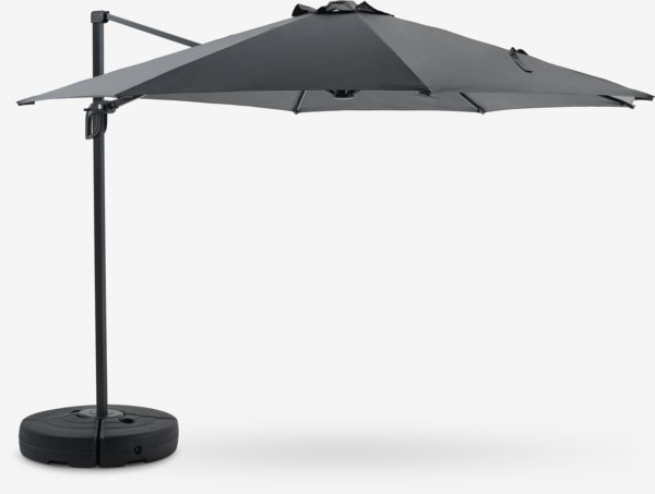 Parasol déporté TRONDHEIM Ø300 gris