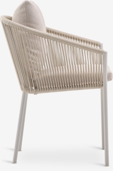 VAMDRUP Tavolo Ø120 cm + 4 BRAVA Sedie beige