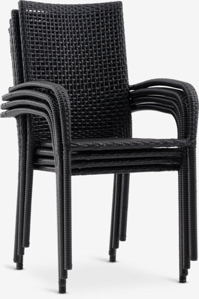 JERSORE L140 table + 4 FUGLEBJERG chaises noir