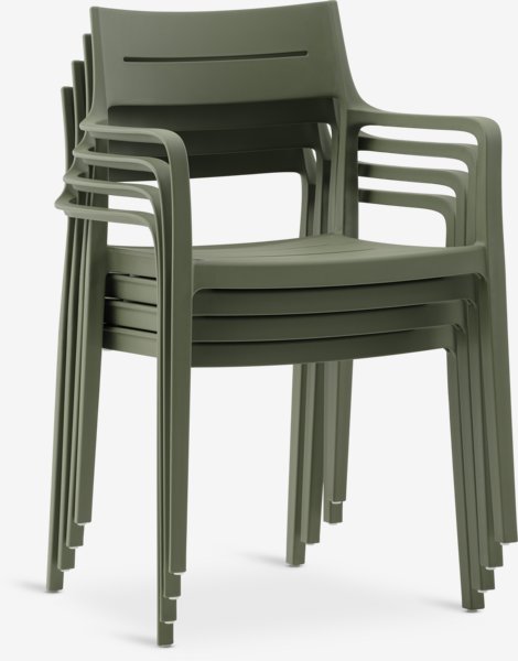 Stacking chair INGSTRUP olive green