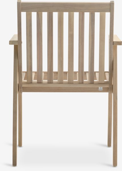 Table KOLLEN L205 + 4 chaises de jardin RADSTED bois dur