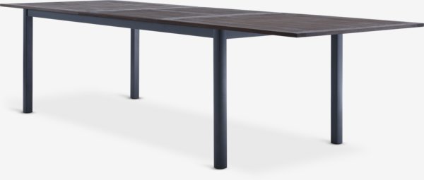 Table YTTRUP L210/300 bois dur + 4 chaises SKIVE noir