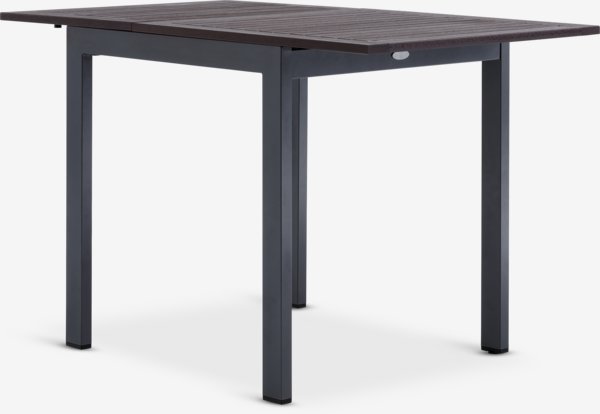 YTTRUP L75/126 tafel hardhout + 4 LIMHAMN stoelen grijs