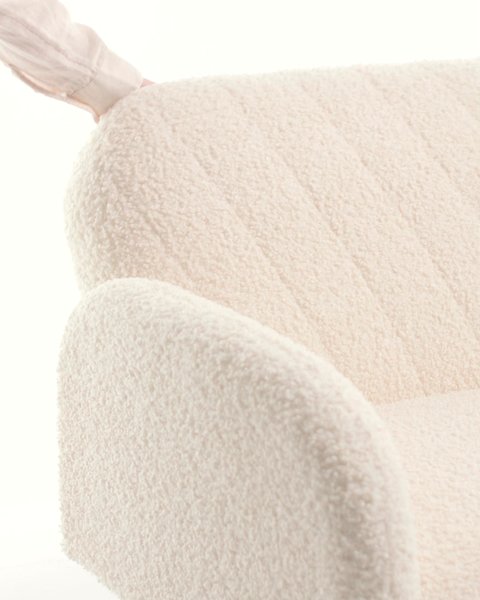 Schlafsofa PARADIS Teddyplüsch off-white/ eichenfarben